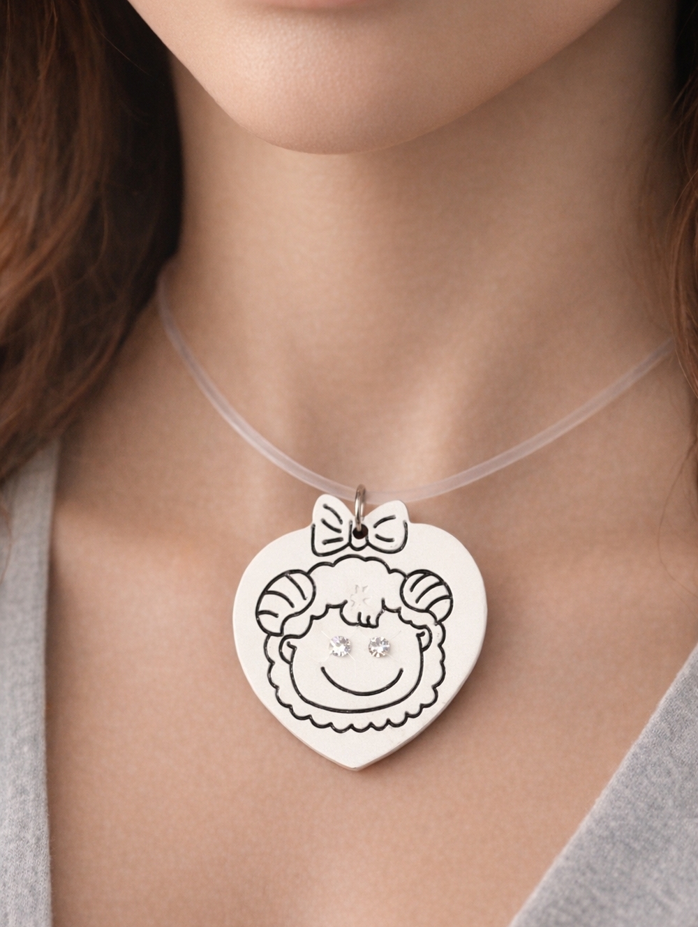 Ram (Aries) March 21– April 19 White Zodiac Pendant Rubber Clear Cord Necklace